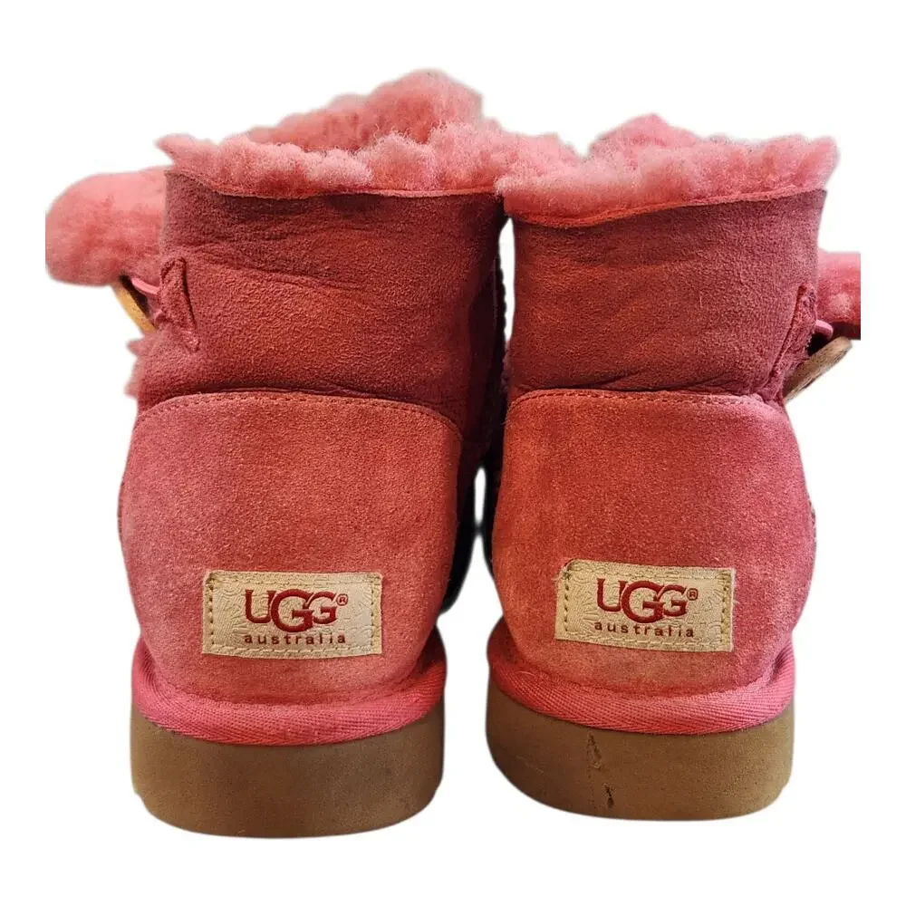 Ugg Australia Bailey button mini low boots pink 3352‎ sz 7 women